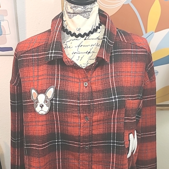 no comment Plaid cropped flannel - Picture 3 of 11